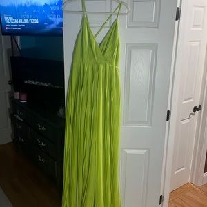 Pretty little thing lime green maxi pant dress/jumper